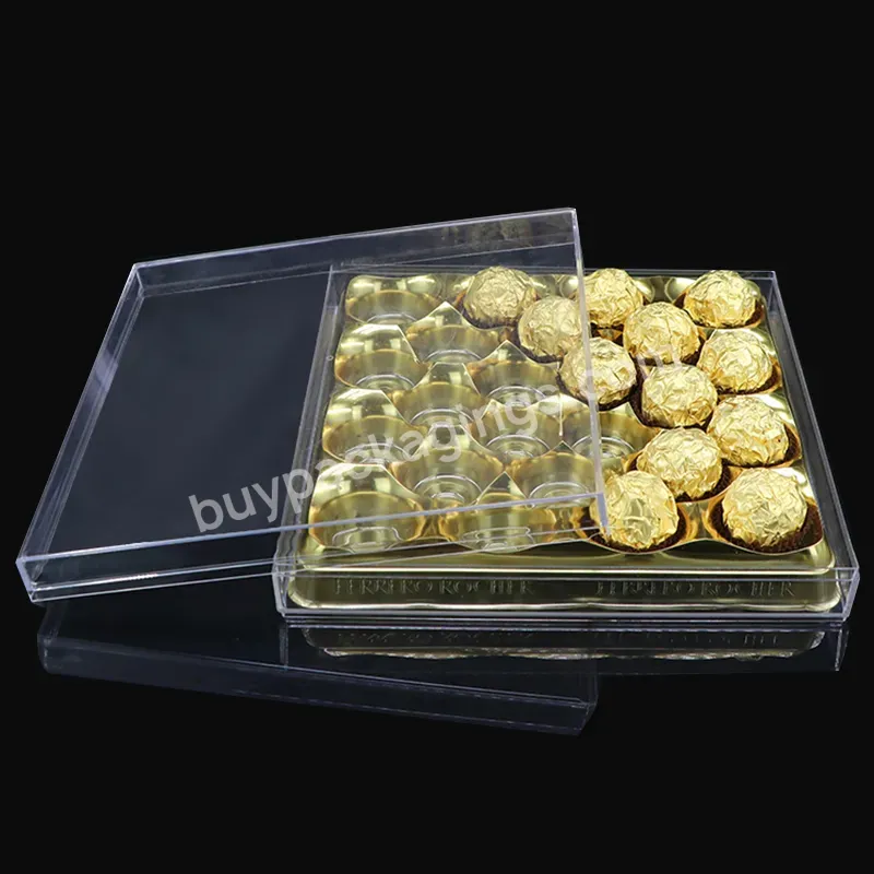 Plastic Candy Case Storage Cookie Dessert Chocolate Box Clear Packaging Biscuit Container Clear Box For Ferrero Rocher Chocolate