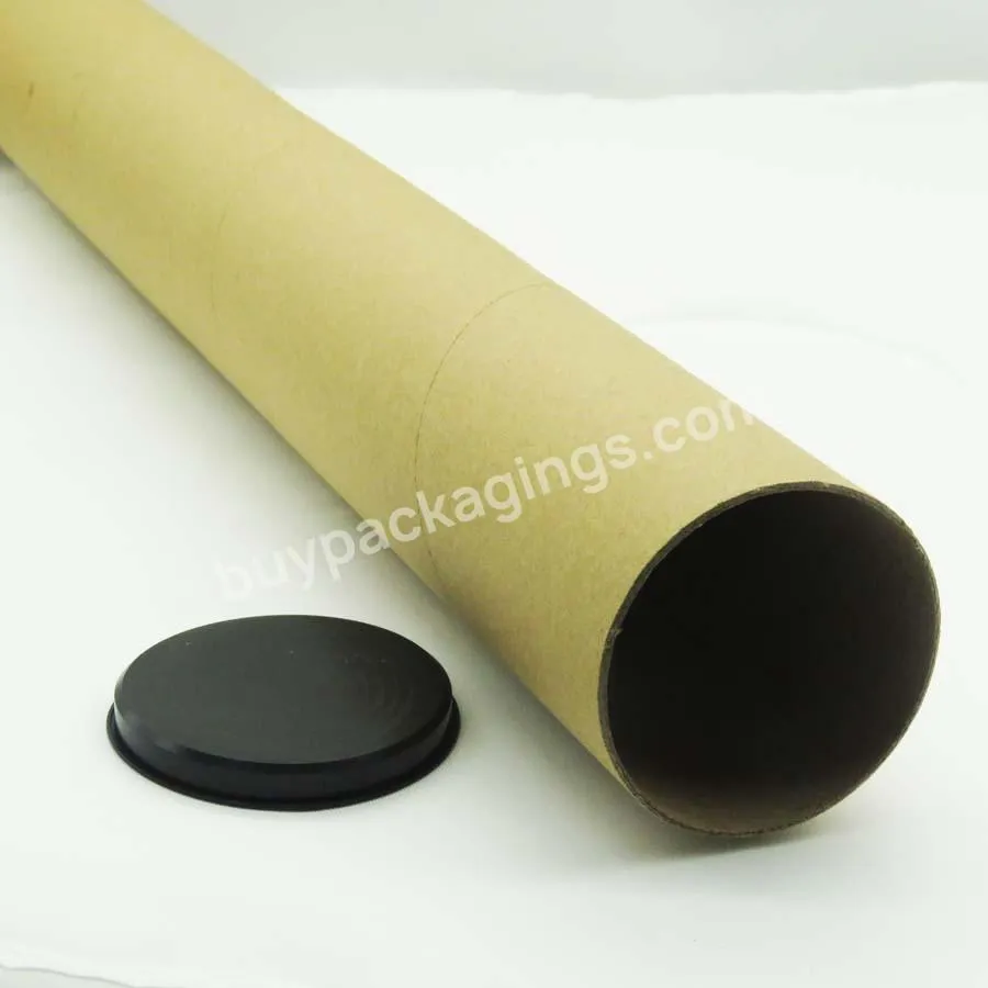 plastic caps end shipping postal mailer round kraft package cardboard paper tube