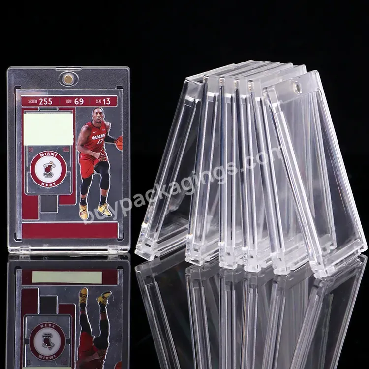 Plastic Cards Holder 35pt Magnetic Plastic Sports Baseball Trading Magnetic Card Slab One Touch Card Case