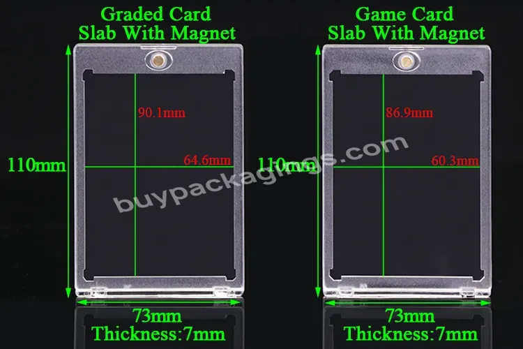 Plastic Cards Holder 35pt Magnetic Plastic Sports Baseball Trading Magnetic Card Slab One Touch Card Case