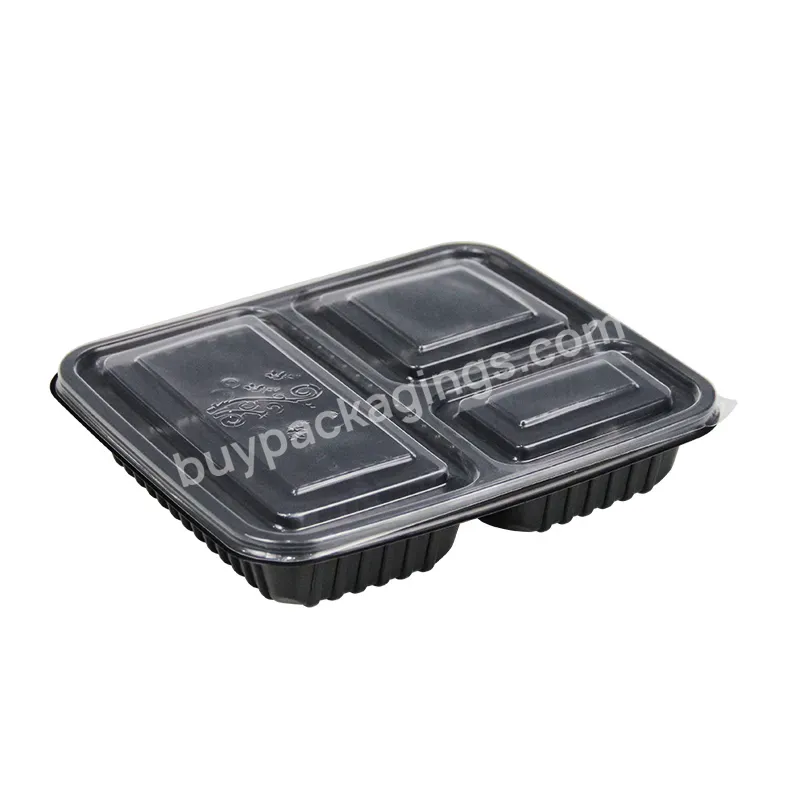 Plastic Catering Take Out 3 Compartment Bento Food Containers