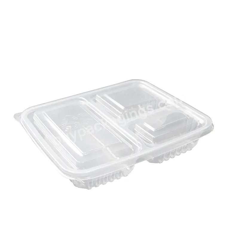 Plastic Catering Take Out 3 Compartment Bento Food Containers