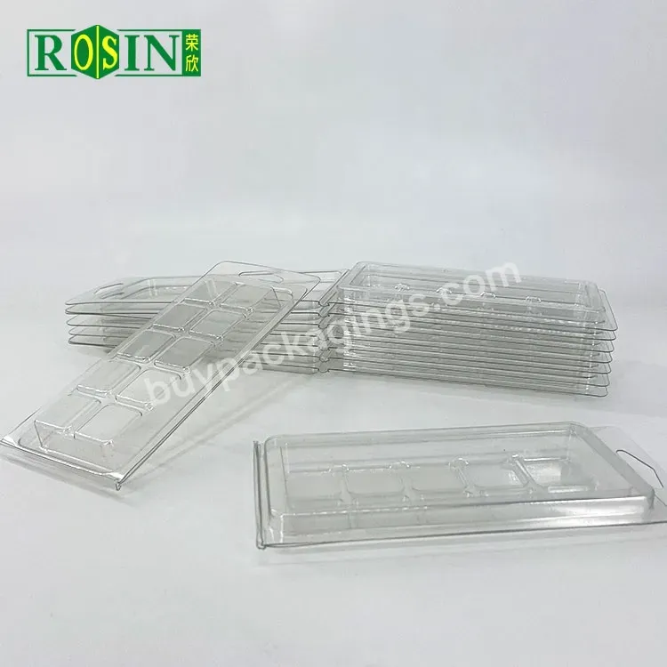 Plastic Clamshell Disposable Clear 10 Cell Container Blister For Wax Melt Packaging Accept