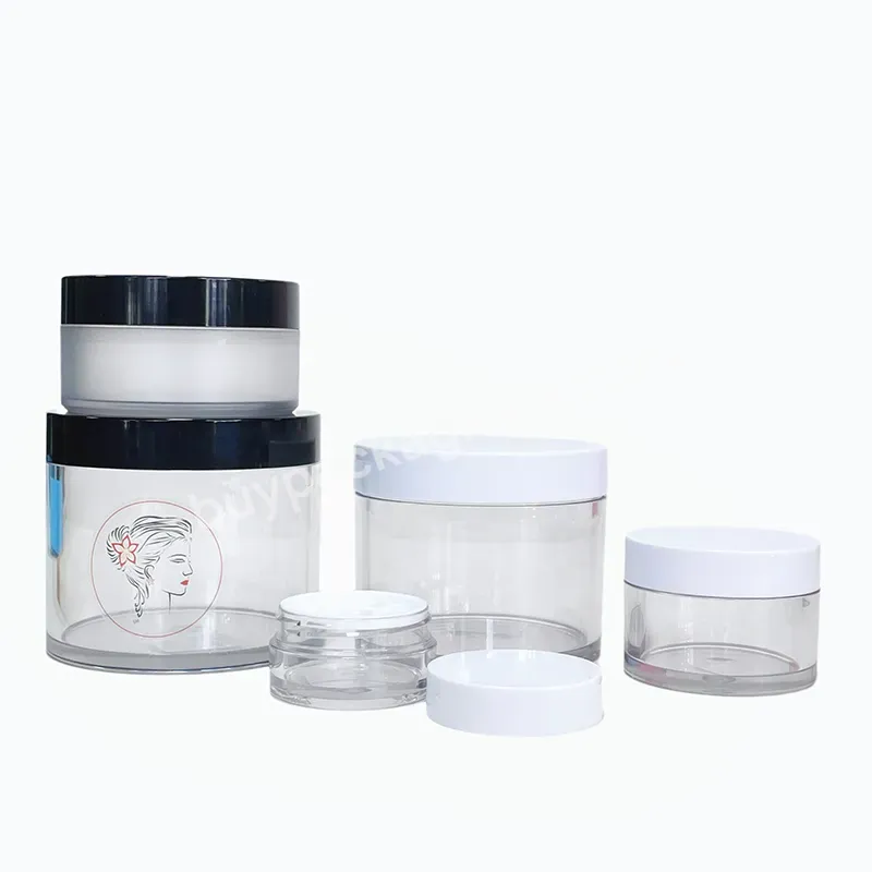 Plastic Cosmetic Frosted Cream Jar Petg With Pink Cap Skin Care Cream Container With Lid