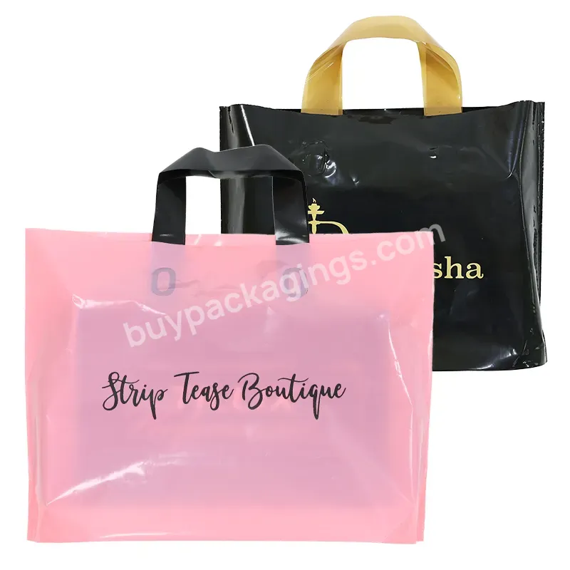Plastic Cosmetic Packaging Bag With Handles Shopping Bags With Logos Plastic