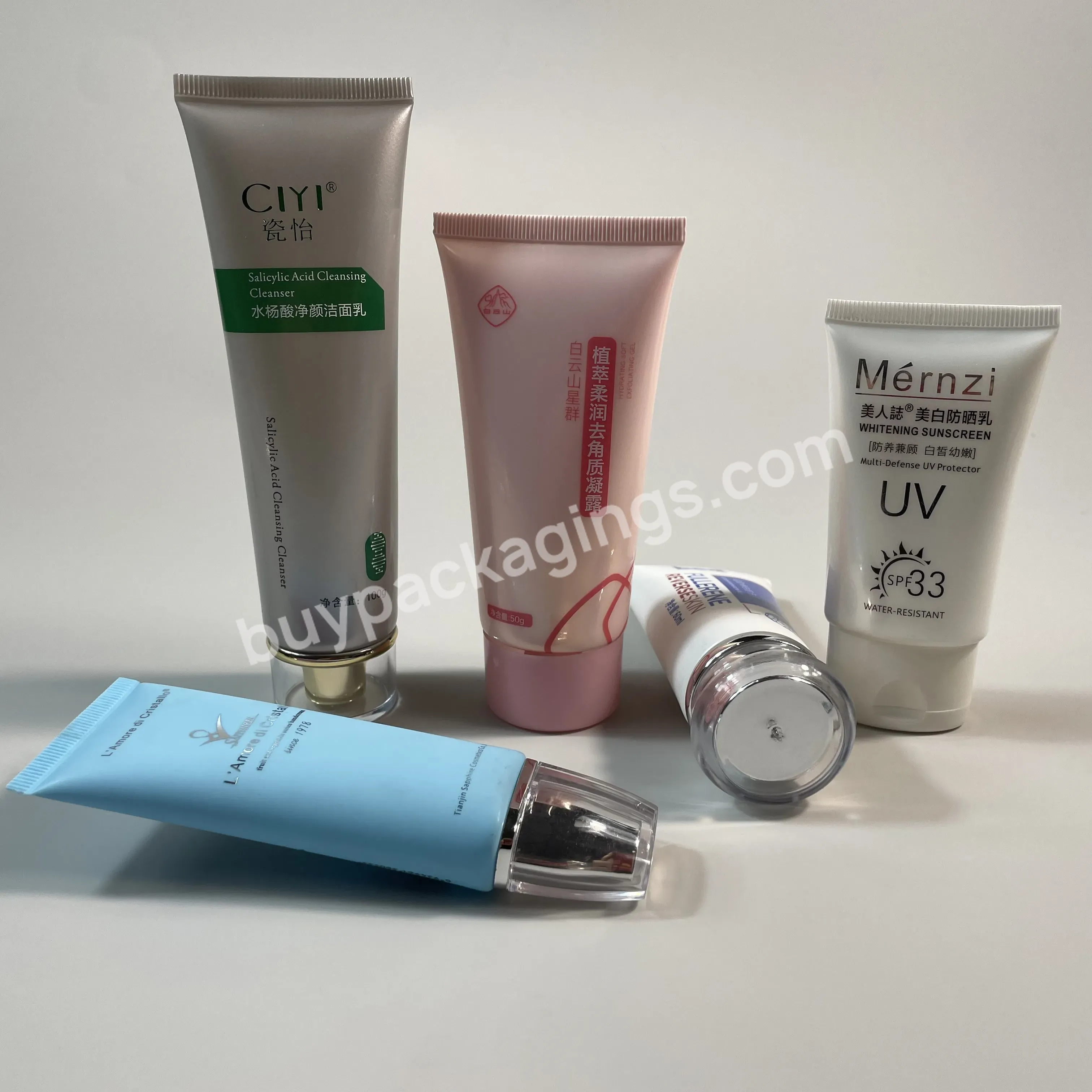 Plastic Cosmetic Squeeze Tube Logo Customized Soft Hand Cream Tube Medicine Ointment Tube