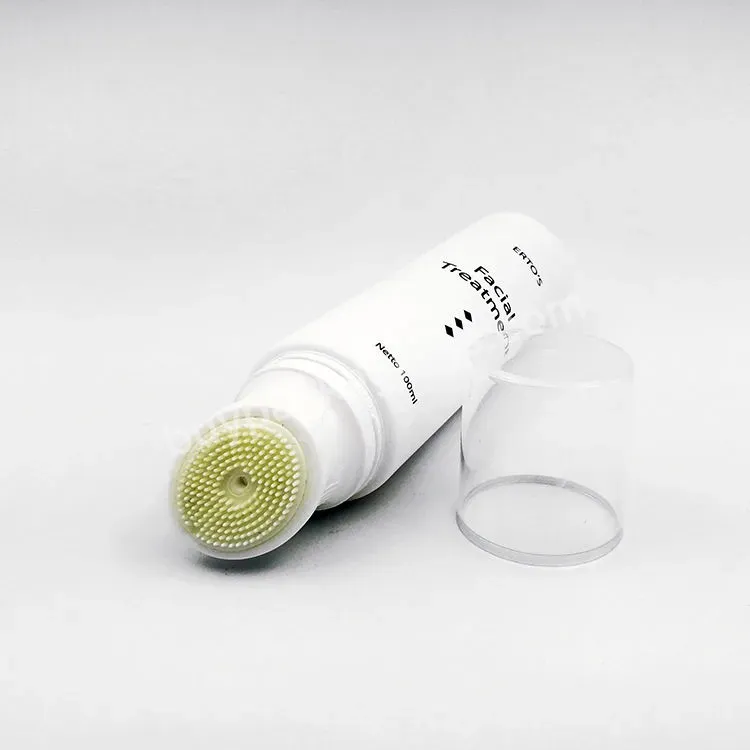 Plastic Cosmetic Tube With Silicone Brush Applicator For Facial Cleanser