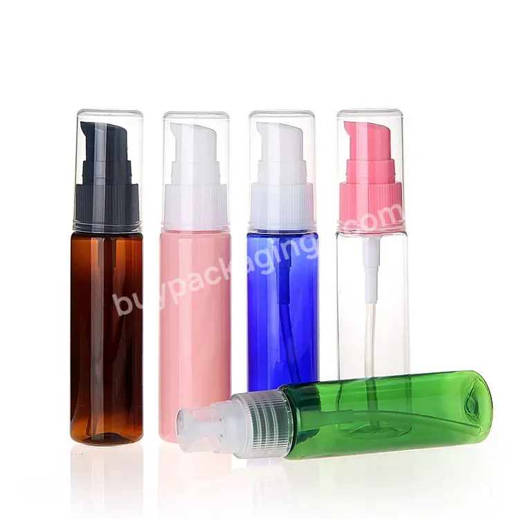 Plastic Custom Colored Serum Bottle With Cream Pump And Big Cap 30ml