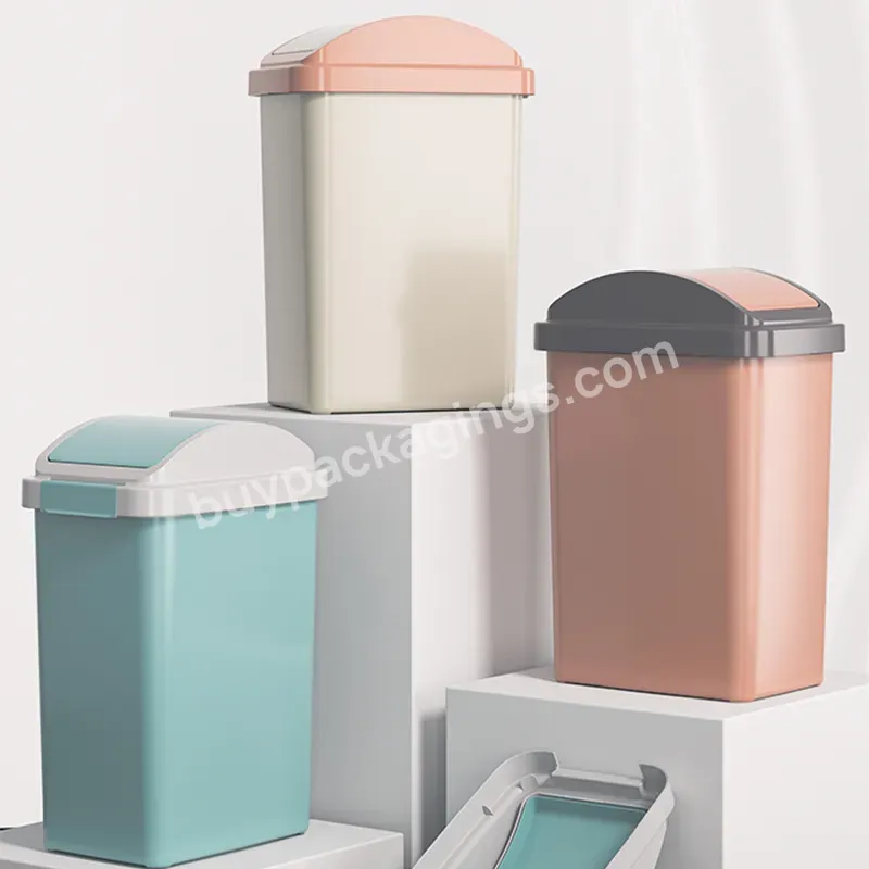 Plastic Diaper Trash Can Office Trash Can Self Sealing Trash Can Shake Lid Garbage Bin