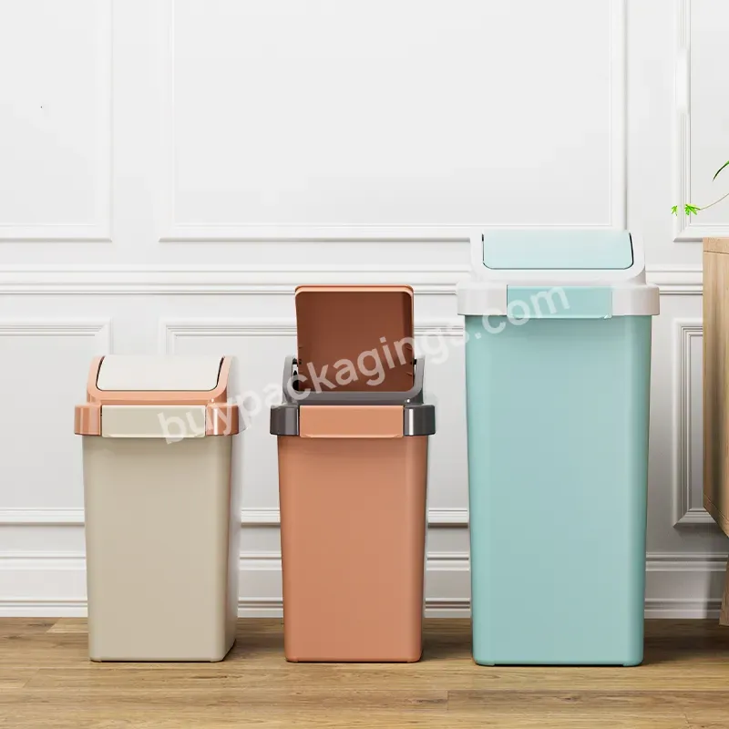 Plastic Diaper Trash Can Office Trash Can Self Sealing Trash Can Shake Lid Garbage Bin