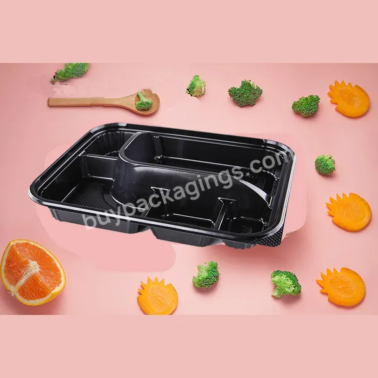 Plastic Disposable Meal Cheap Lunch Box Rectangle Food Container With 5 Compartment