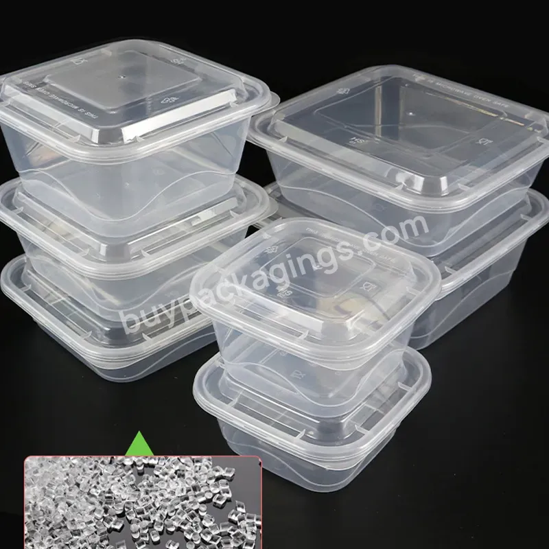 Plastic Food Container Disposable Dispos Pp Lunch Box Disposable Food Containers With Lids