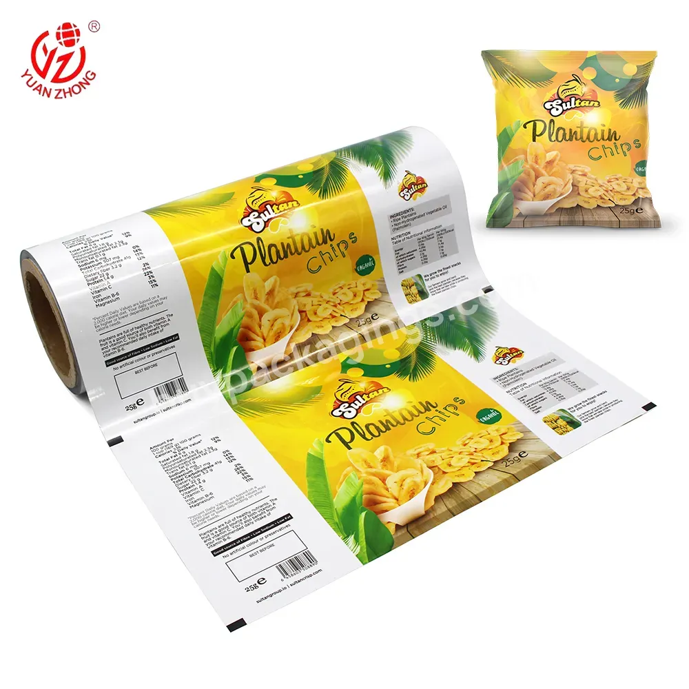 Plastic Food Film Factory Custom Printing Plastic Roll Stock Sachet Packaging Film For Snack/potato Chips