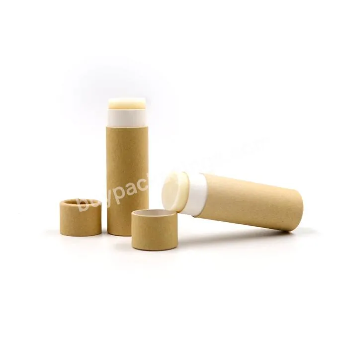 Plastic Free 0.5oz Push up Cardboard Kraft Paper Lip Balm Tubes with Custom Branding