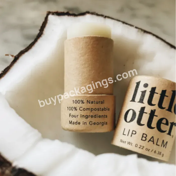 Plastic-free Lip Balm Tube Packaging Recyclable Custom Deodorant Cardboard Box Paper Push Up Lipstick Tube Container