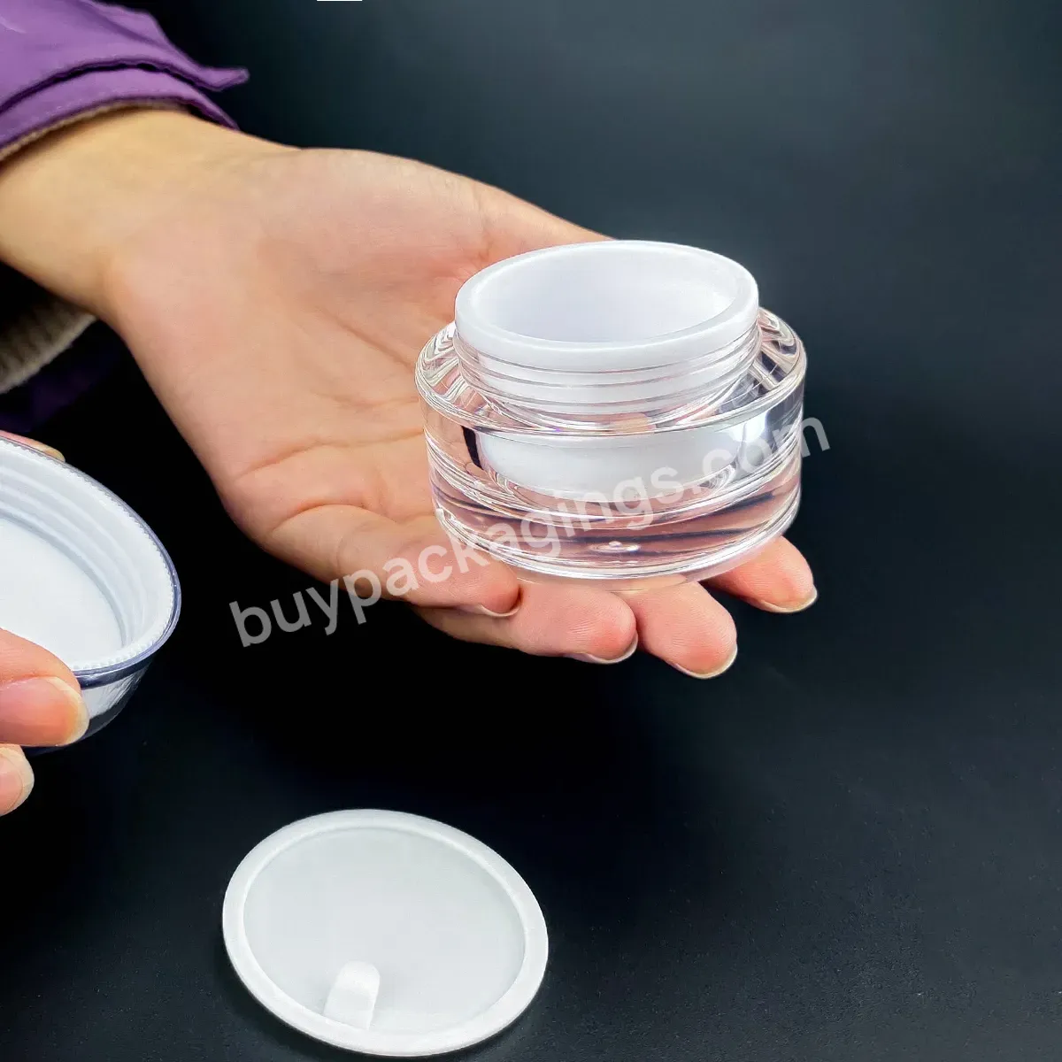 Plastic Jars With Lids 5g 10g 15g 30g 50g Cosmetic Cream Jar Pearl White Acrylic Luxury Cosmetic Jar 50g