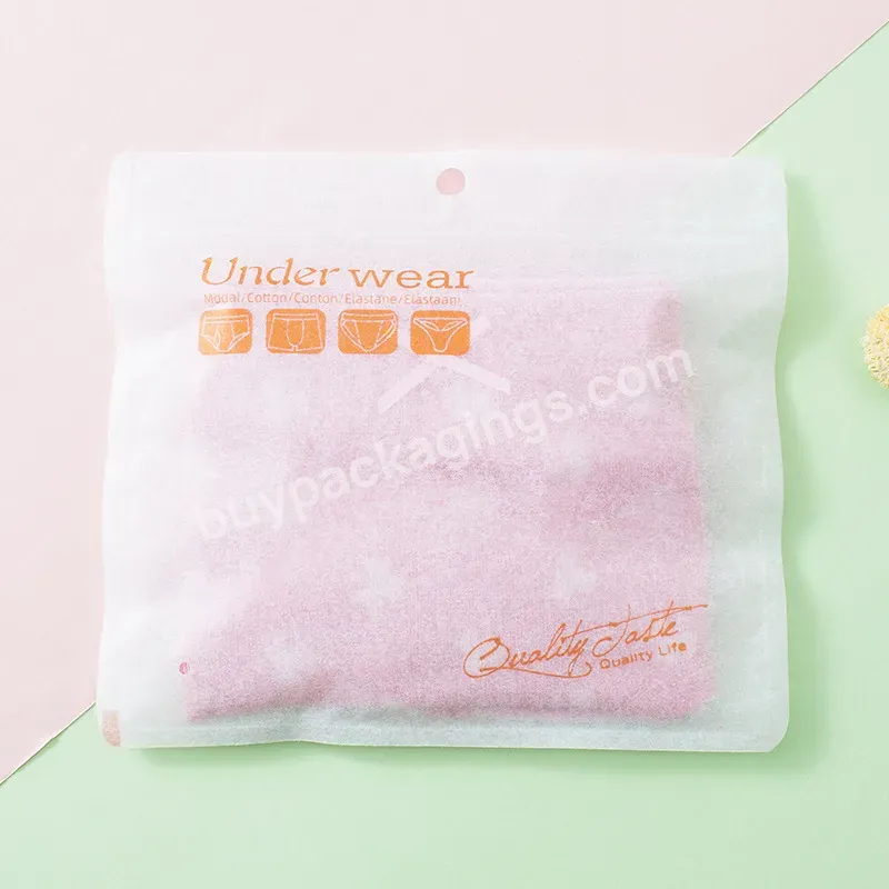 Plastic Laminated Smell Proof Zip Lock Plastic Bag For Packaging Underwear Socks Clothes