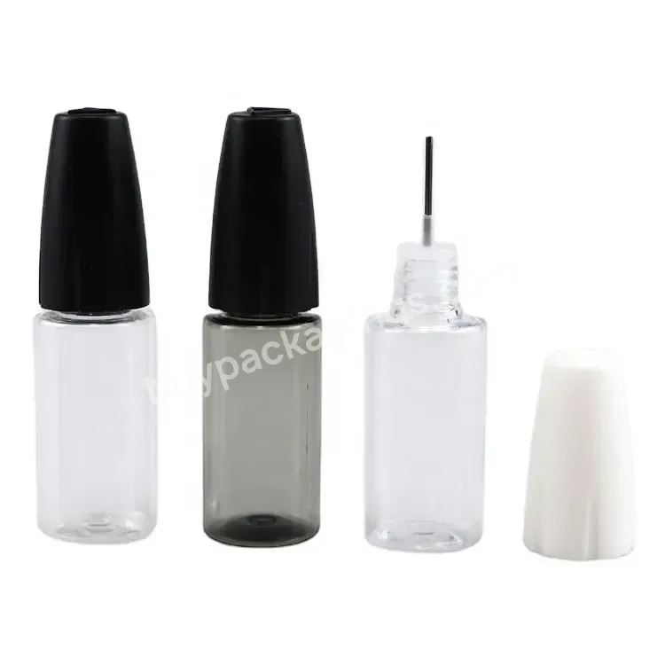 Plastic Liquid Oil Juice Bottle Precision Machine Oil Bottle 10ml 15 Ml Pet With Needle Tip And Childproof Cap