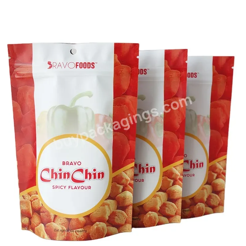 Plastic Logo Printed Stand Up Custom Zip Lock Snack Food Packaging Bags