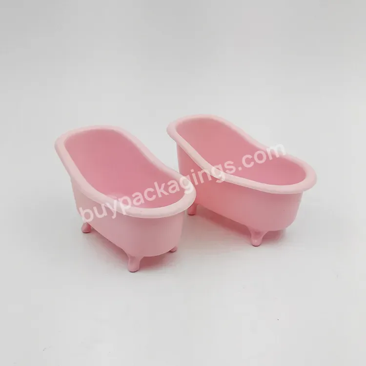 Plastic Lovely Pink Color Mini Bath Tub For Shampoo Products In Bathroom