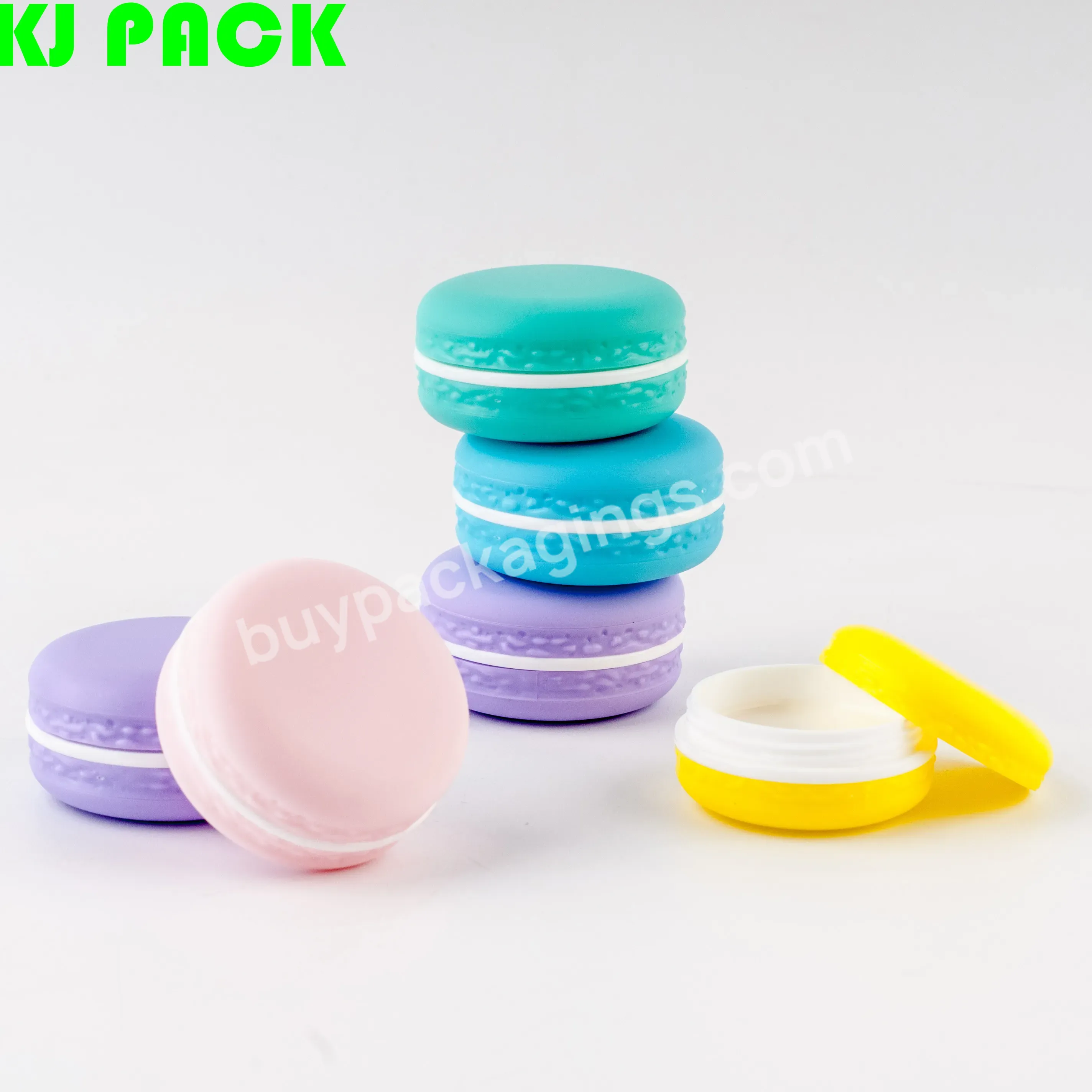 Plastic Macaron Shape Pot Jars Cosmetic Containers,Macarons Shaped Lip Balm Jar New Empty 10g Cream Jar Cosmetic Packing Screw