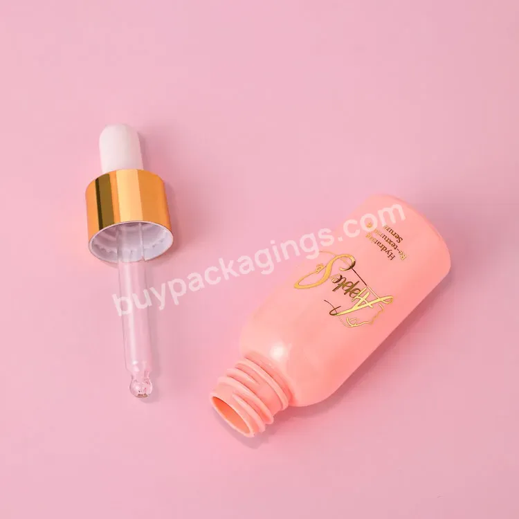 Plastic Manufacturer 30ml High Quality Skincare Cosmetic Packaging Serum Oil Containers Pink Dropper Bottle