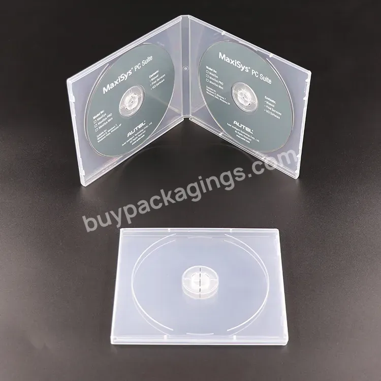 Plastic Media Packaging Slim Pp Double Cd Holder Compact Disc Box Slim Cd/dvd Case