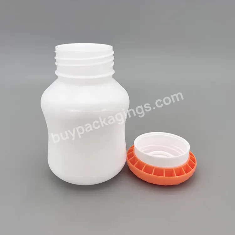 Plastic Medicine Bottles With Desiccant Caps 200ml Empty Vitamin Supplement Bottles Hdpe Plastic Capsule Bottle