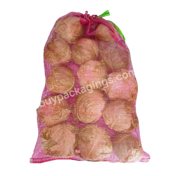 Plastic Mesh Packaging Net Firewood Bag With Strap Pp L-sewing Mesh Leno Bags