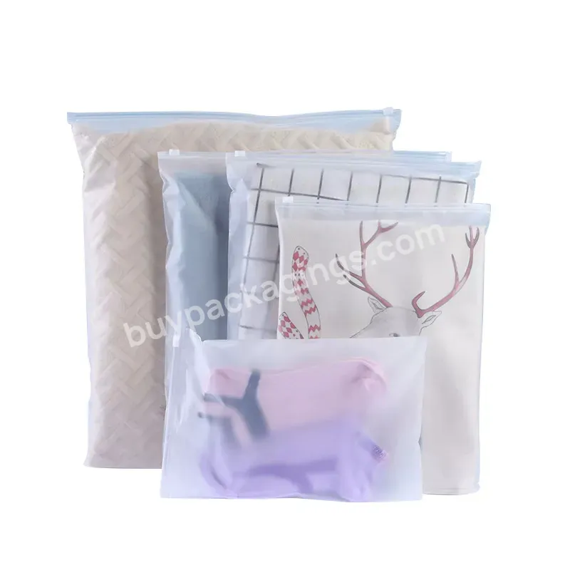 Plastic Packing Storage Pouches Resealable Zip Lock Bags Waterproof Custom Matte Frosted Slider Zipper Bag
