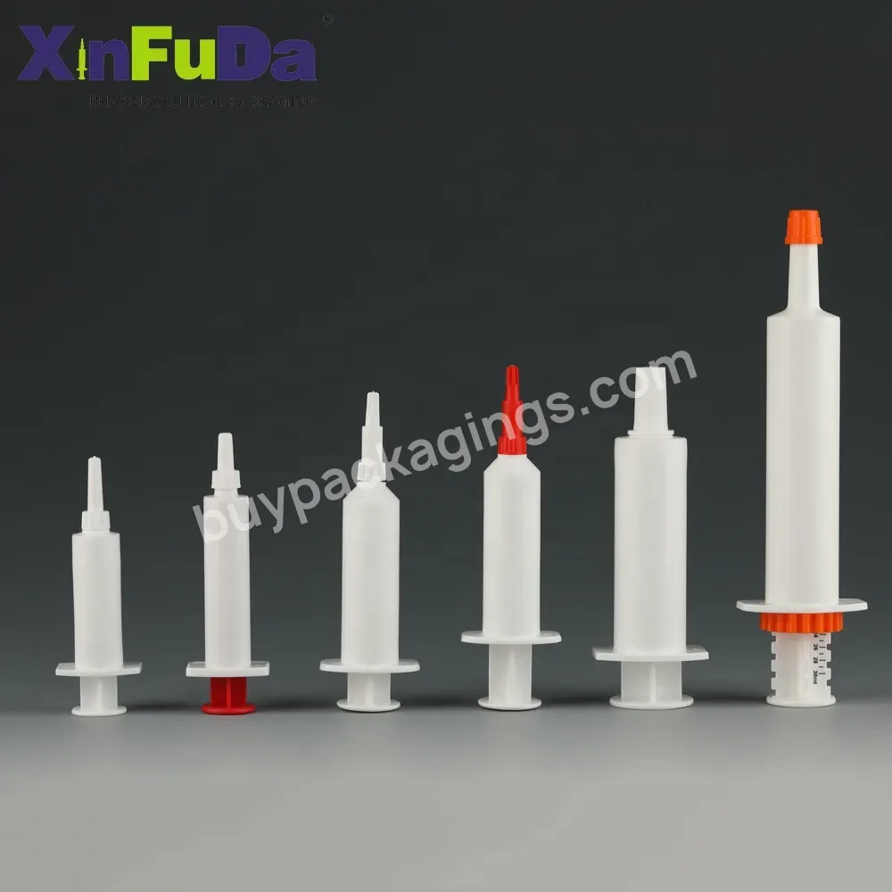 Plastic Paste Gel Packaging Dispensing Syringes 5ml/8ml/10ml/13ml/15ml/20ml/30ml/60ml Disposable Animal Syringes For Veterinary