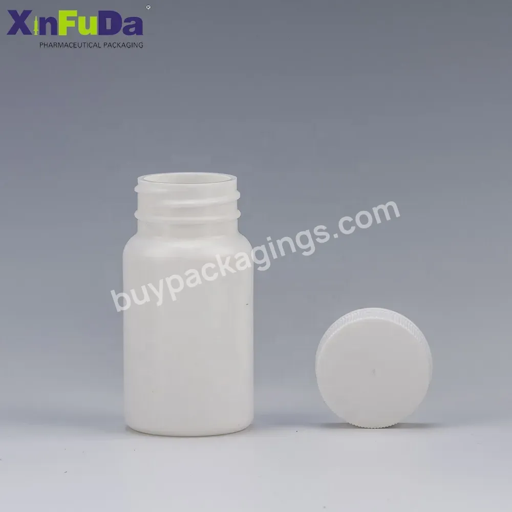 Plastic Pe Circle Shape 60ml Hdpe Pharmaceutical Bottle 2oz Packaging Container Supplement Bottle With Crc Caps For Pill