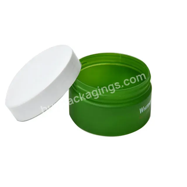 Plastic Pet Wide Mouth Jar White Lid 200ml Green Cosmetic Packaging Round Body Lotion Cream Jar