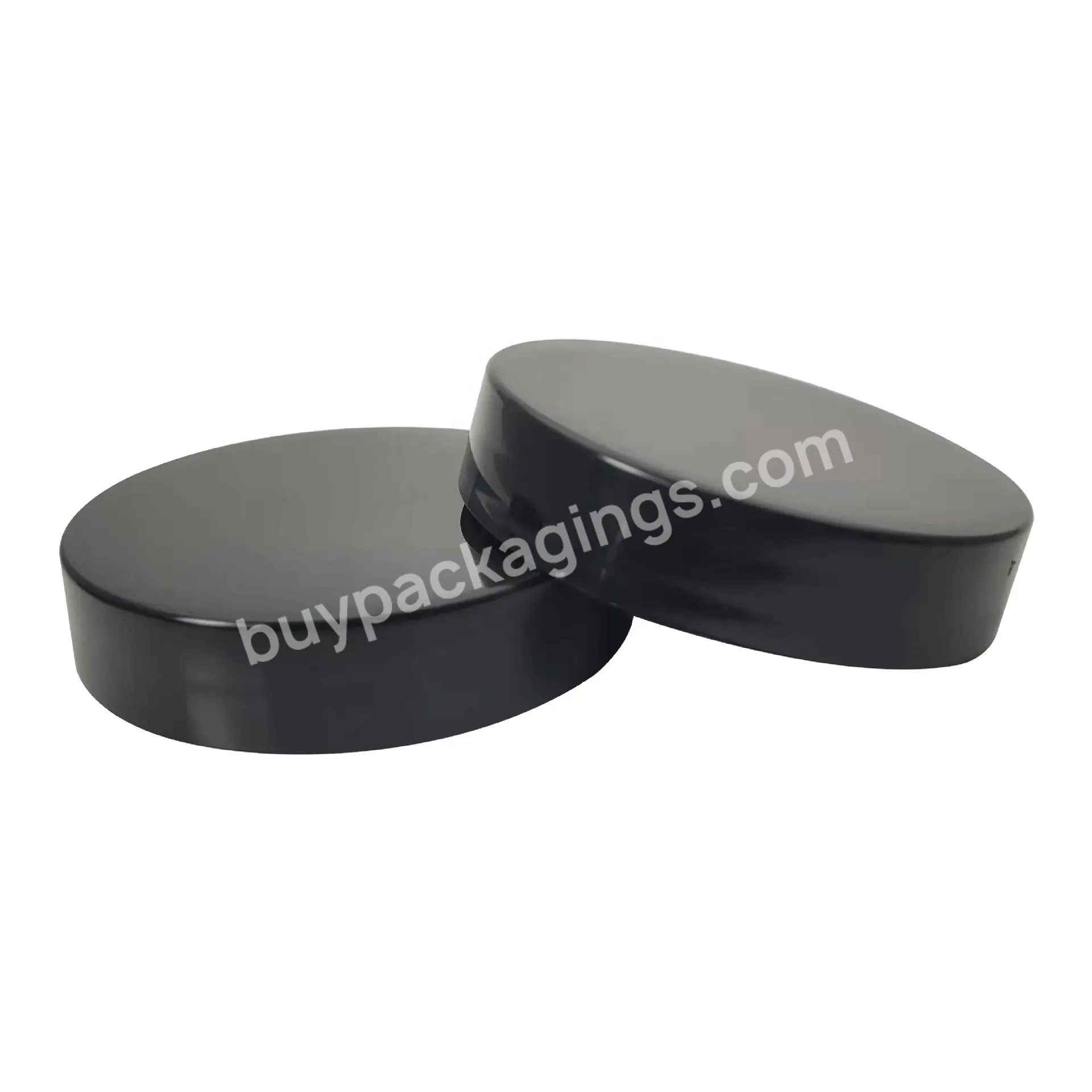 Plastic Pp Black Smooth 47mm 47/400 Screw Cap Lid For Cosmetic Glass Jars