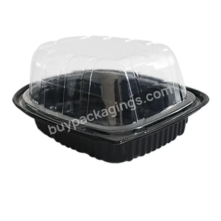 Plastic Pp Disposable Microwave Restaurant Takeout Meat Food Container Roast Chicken Container With Clear Lid And Handle