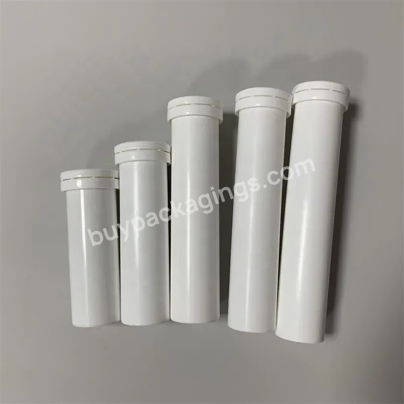 Plastic Pp Empty Moisture Proof Container Full Size Effervescent Tablet Tube With Desiccant Silica Gel Spring Cover