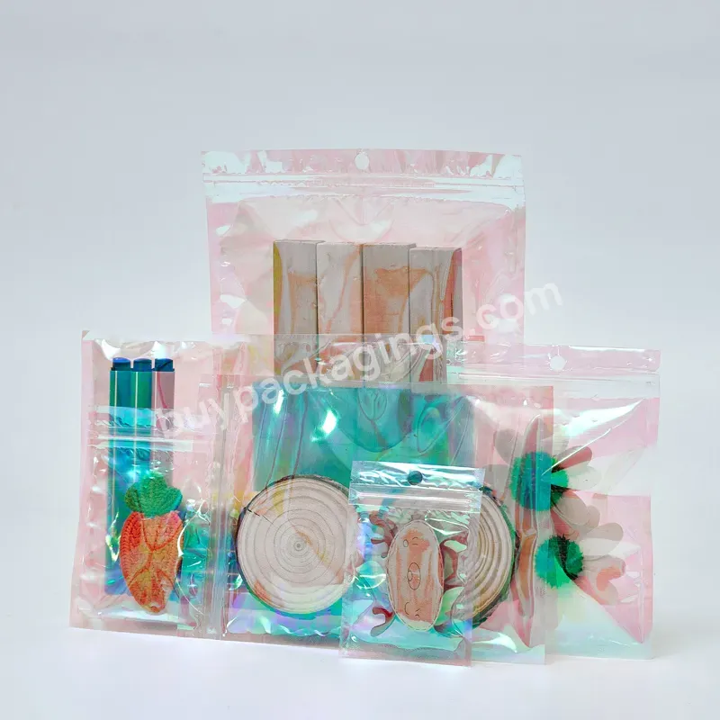 Plastic Printing,Holographic Plastic Zipper Bag,Jewellery Zip Pouches