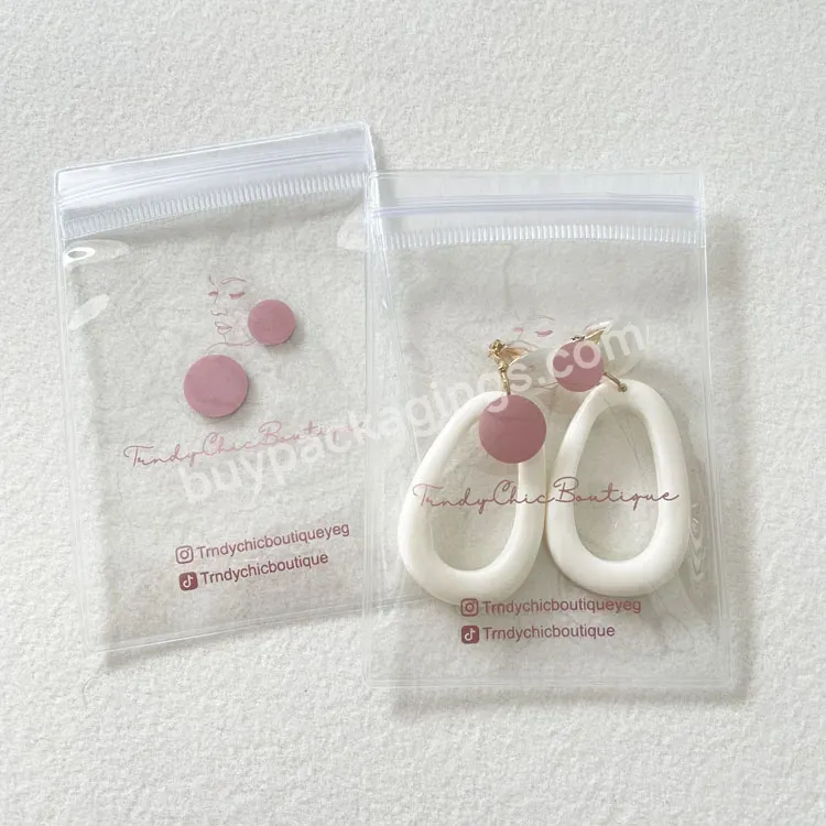 Plastic Pvc Custom Small Zip Bags For Packaging Hair Extension Accessories Jewelry Ziplock Plastic Bag With Logo