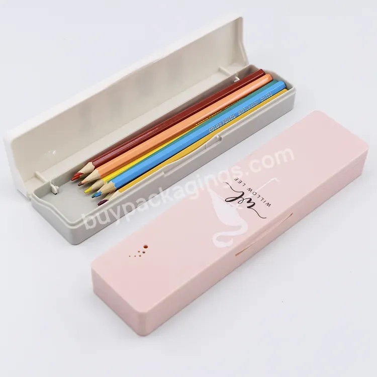 Plastic School Box Kids Coloured Pen Pencil Box Marker Roller Pen Box Pencil Storage Cases Stationery Organizer