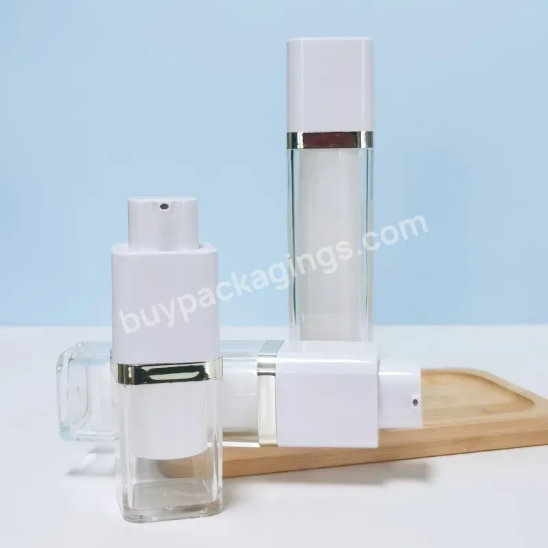 Plastic Serum Lotion Twist Up Airless Bottles Square Refillable Airless Pump Bottle For Cosmetic Packaging