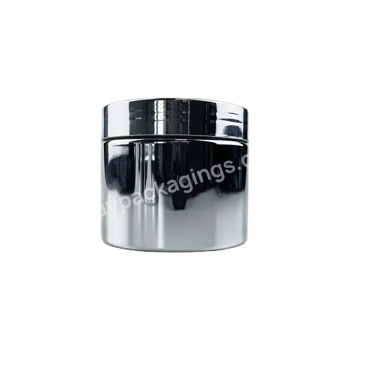 Plastic Silver Pet Pcr Cosmetic Container Jar With Gold Lid 100ml 200ml 250ml 300ml 500ml - Buy Cosmetic Container,Cosmetic Jar,Pcr Jar.