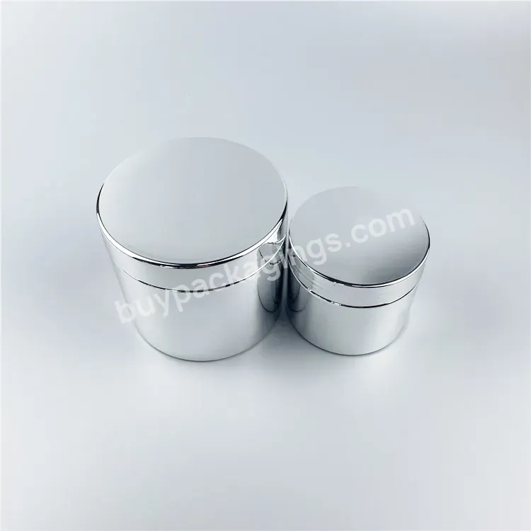 Plastic Silver Pet Pcr Cosmetic Container Jar With Gold Lid 100ml 200ml 250ml 300ml 500ml - Buy Cosmetic Container,Cosmetic Jar,Pcr Jar.