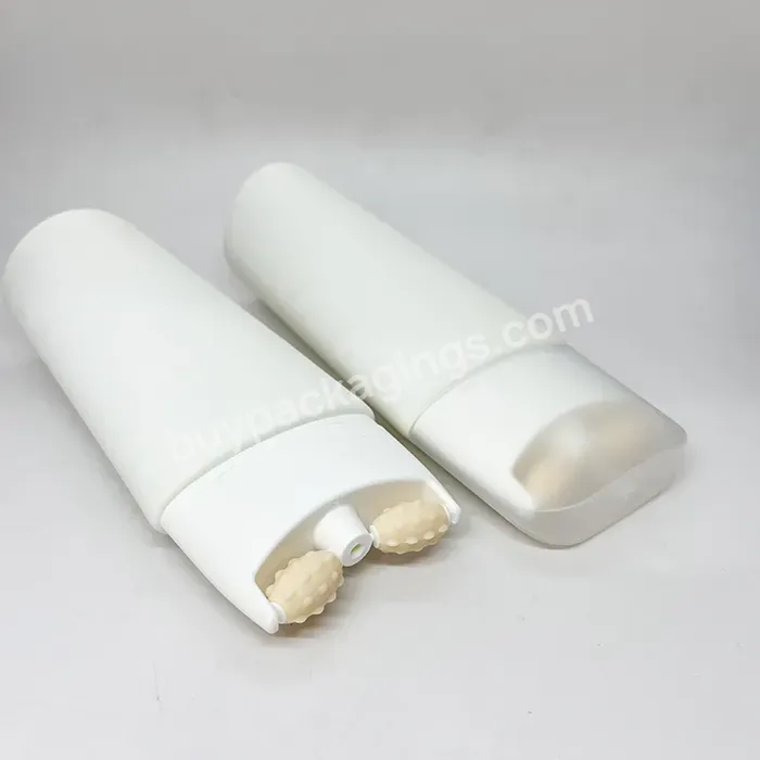 Plastic Squeeze Cosmetic Pe Tube Metal Roller Massage Applicator Tube Cosmetic Cream Tube