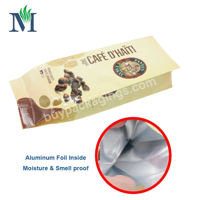 Plastic Stand Up Aluminum Foil Coffee Bag Side Gusset Flat Bottom Custom Printed Drip Coffee Bag Gusseted Bags