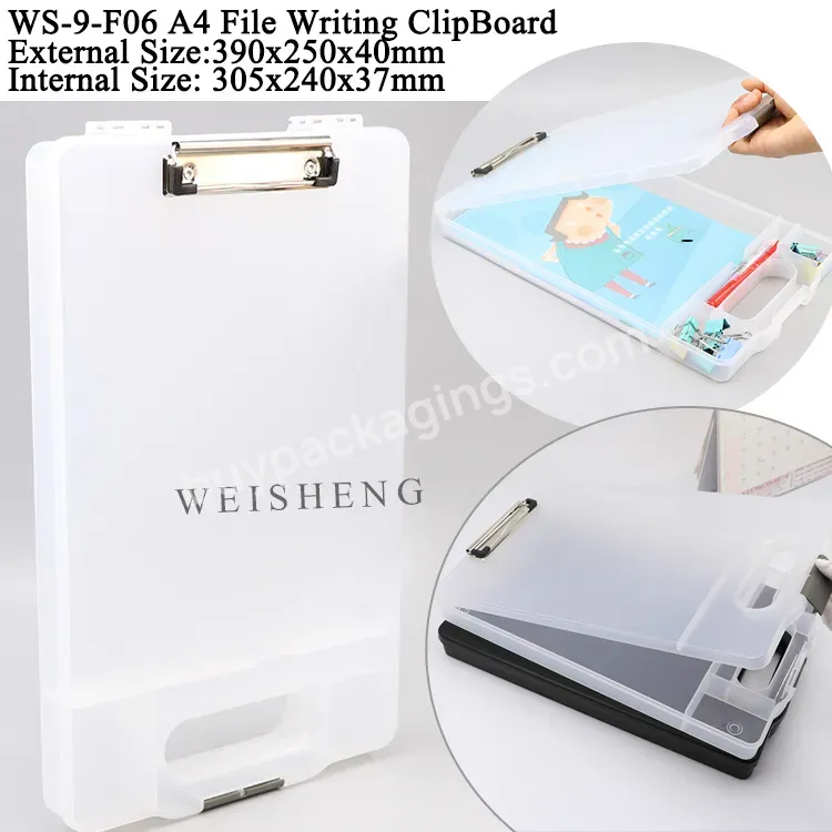 Plastic Storage Clip Board With Handle Low Profile Clip Nursing Clipboard Case A4 Clipboard With Storage Foldable Clipboard - Buy Clipboard With Storage,Nursing Clipboard,Foldable Clipboard.