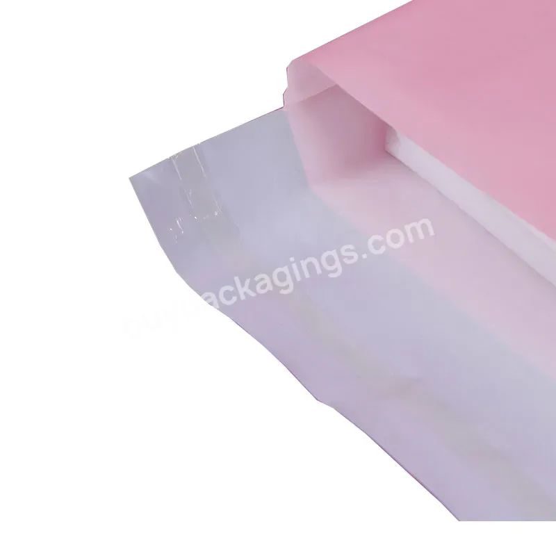 Plastic T Shirt Clothing Delivery Poly Bag Custom Printing Envelope Package Polymailer With Handle Shiny Side Pink Mailing Bag