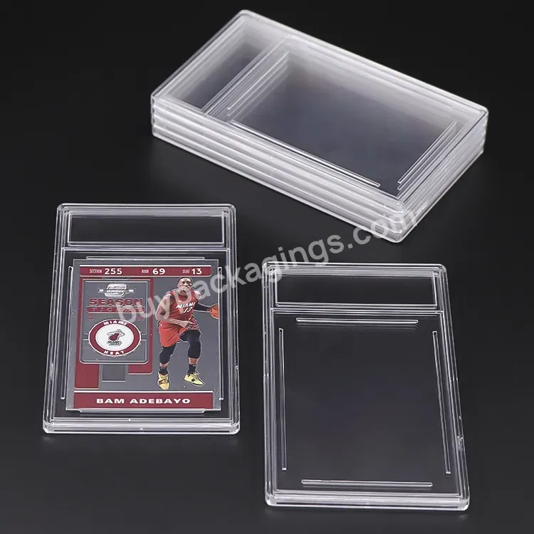 Plastic Toploader Igs Grading Card Cases Storage Ultrasonic Collector Sports Graded Card Slab Stamp Card Holder For Pokemon