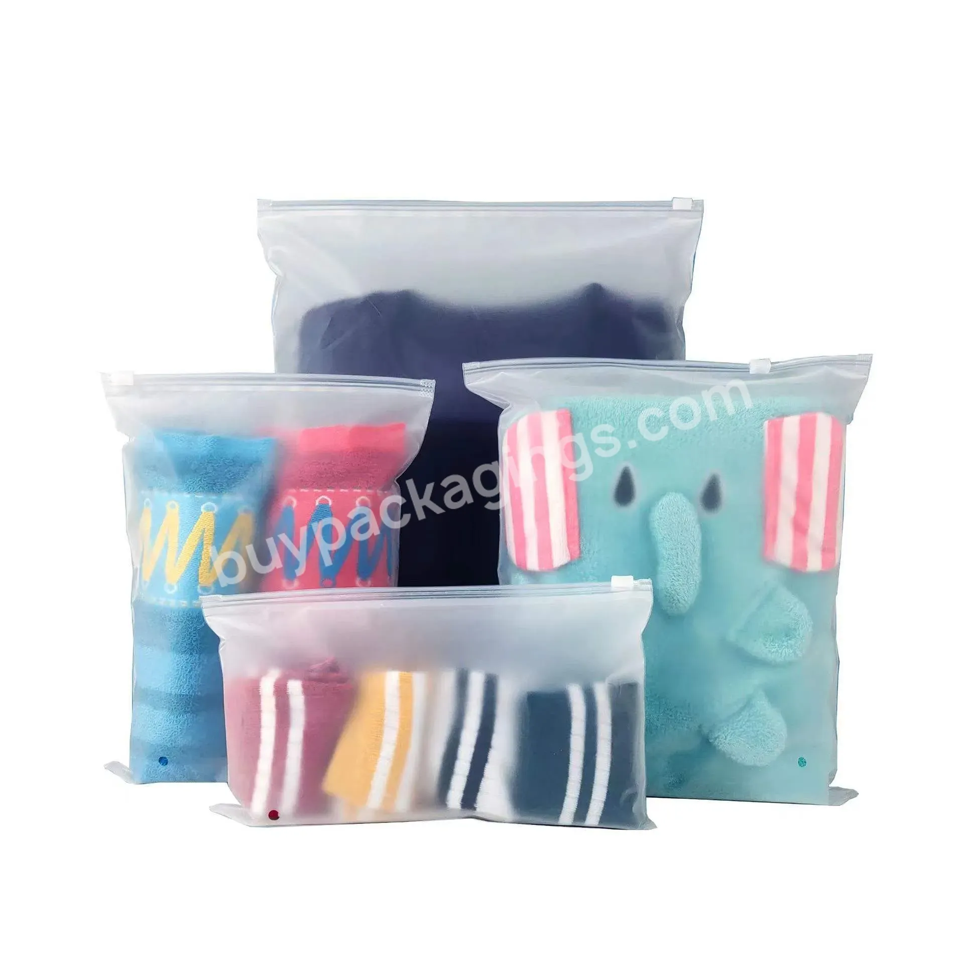 Plastic Transparent Frosted Ziplock Clothing Storage Small Size Spot Wholesale Pe Sealable Bag