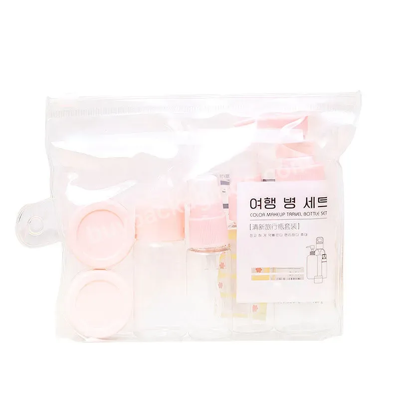 Plastic Travel Kit Bottle 7pcs Cosmetic Travel Set