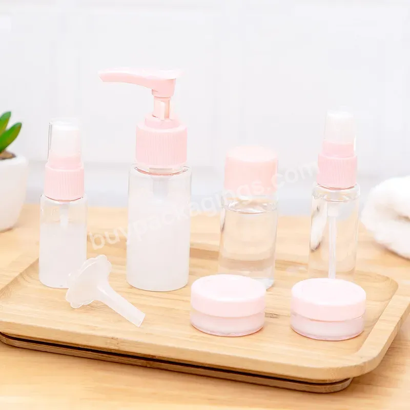 Plastic Travel Kit Bottle 7pcs Cosmetic Travel Set